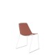 Polypropylene Shell Chair White Steel Skid Frame